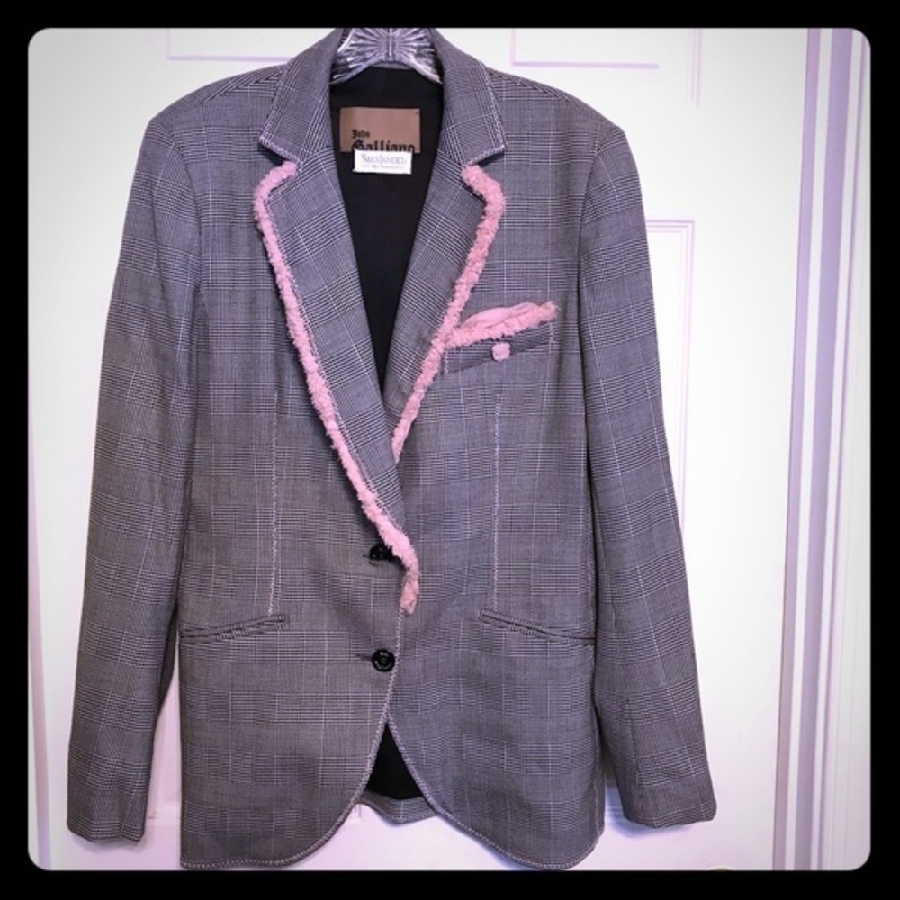 John Galliano for Saks Jandel plaid Jacket size 8 - Picture 4 of 8